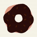 Dessin donut au chocolat